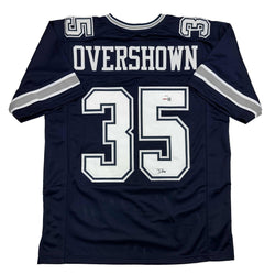 Autographed/Signed DeMarvion Overshown Dallas Blue Football Jersey JSA COA