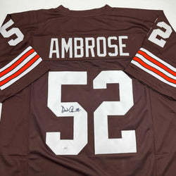 Autographed/Signed Dick Ambrose Cleveland Brown Football Jersey JSA COA