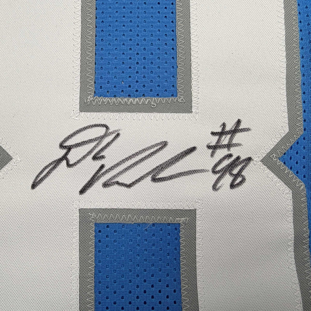 Autographed/Signed D.J. DJ Reader Detroit Blue Football Jersey Beckett BAS COA