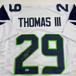 Autographed/Signed Earl Thomas III Seattle White Football Jersey Beckett BAS COA