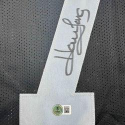 Autographed/Signed Howie Long Oakland White Football Jersey Beckett BAS COA
