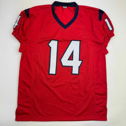 Autographed/Signed Jaylin Noel Houston Red Football Jersey JSA COA