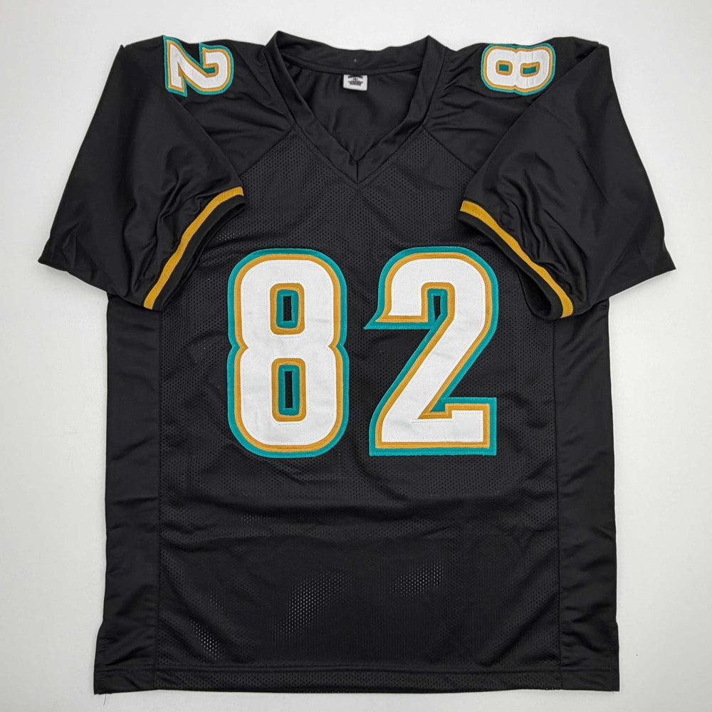 Autographed/Signed Jimmy Smith Jacksonville Black Football Jersey Beckett BAS COA