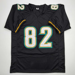 Autographed/Signed Jimmy Smith Jacksonville Black Football Jersey Beckett BAS COA