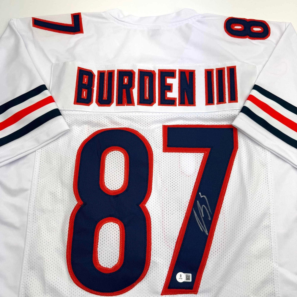 Autographed/Signed Luther Burden Chicago White Football Jersey Beckett BAS COA