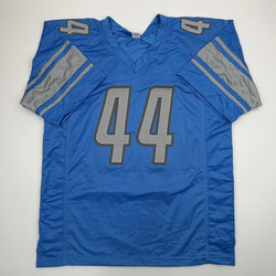 Autographed/Signed Malcolm Rodriguez Detroit Blue Football Jersey Beckett BAS COA