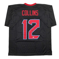 Autographed/Signed Nico Collins Houston H-Town Black Football Jersey JSA COA