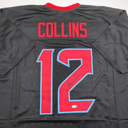 Autographed/Signed Nico Collins Houston H-Town Black Football Jersey JSA COA