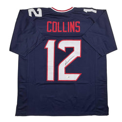 Autographed/Signed Nico Collins Houston Blue Current Football Jersey JSA COA