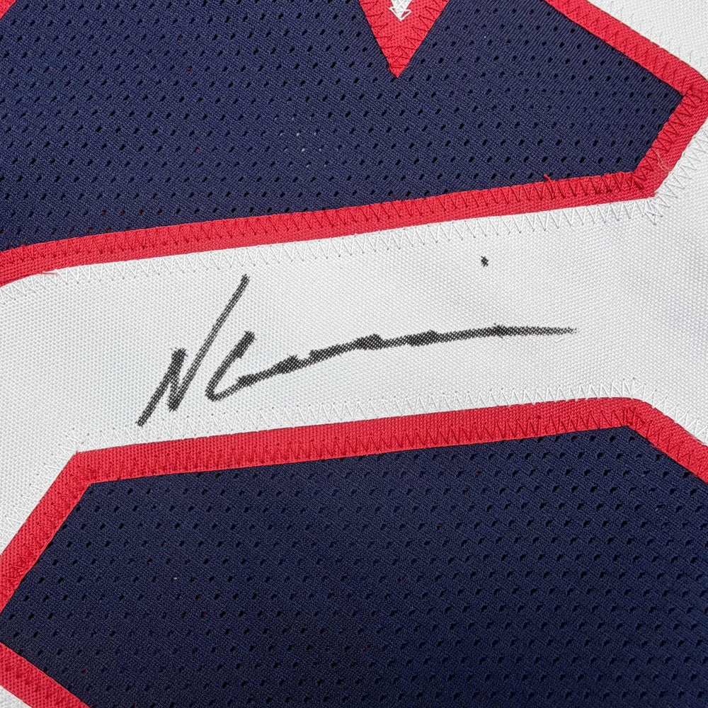 Autographed/Signed Nico Collins Houston Blue Current Football Jersey JSA COA