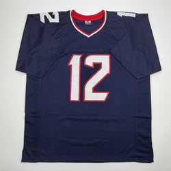 Autographed/Signed Nico Collins Houston Blue Current Football Jersey JSA COA