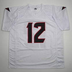 Autographed/Signed Nico Collins Houston White Football Jersey JSA COA