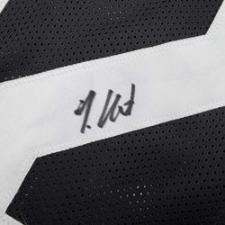 Autographed/Signed Travis Hunter Jacksonville Black Football Jersey Beckett BAS COA