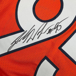 Framed Autographed/Signed Derek Wolfe 35x39 Denver Orange Pro Cut Football Jersey Beckett BAS COA (ONLINE ORDER ONLY)