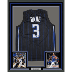 Framed Autographed/Signed Desmond Bane 35x39 Orlando Black Pinstripe Basketball Jersey Beckett BAS COA (ONLINE ORDER ONLY)