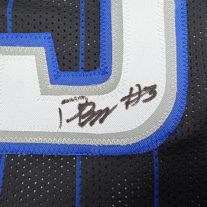 Framed Autographed/Signed Desmond Bane 35x39 Orlando Black Pinstripe Basketball Jersey Beckett BAS COA (ONLINE ORDER ONLY)