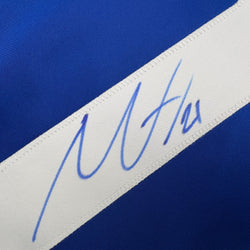 Autographed/Signed Nils Hoglander Vancouver Blue Hockey Jersey Beckett BAS COA (ONLINE ORDER ONLY)