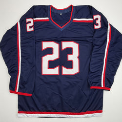 Autographed/Signed Sean Monahan Columbus Blue Hockey Jersey Beckett BAS COA (ONLINE ORDER ONLY)