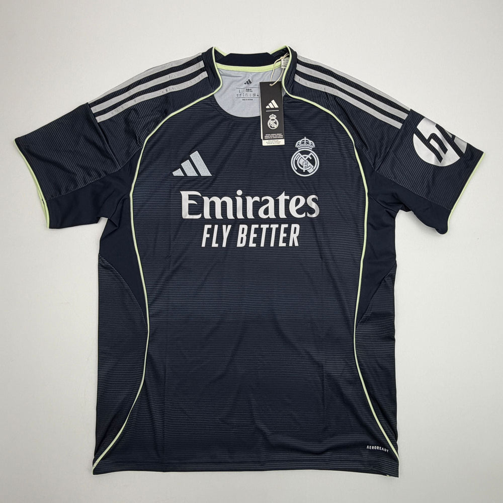 Autographed/Signed Kylian Mbappe Real Madrid Navy Blue Soccer Jersey Panini Authentic COA (ONLINE ORDER ONLY)