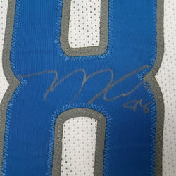 Autographed/Signed TJ Hockenson Detroit White Football Jersey Beckett BAS COA (ONLINE ORDER ONLY)