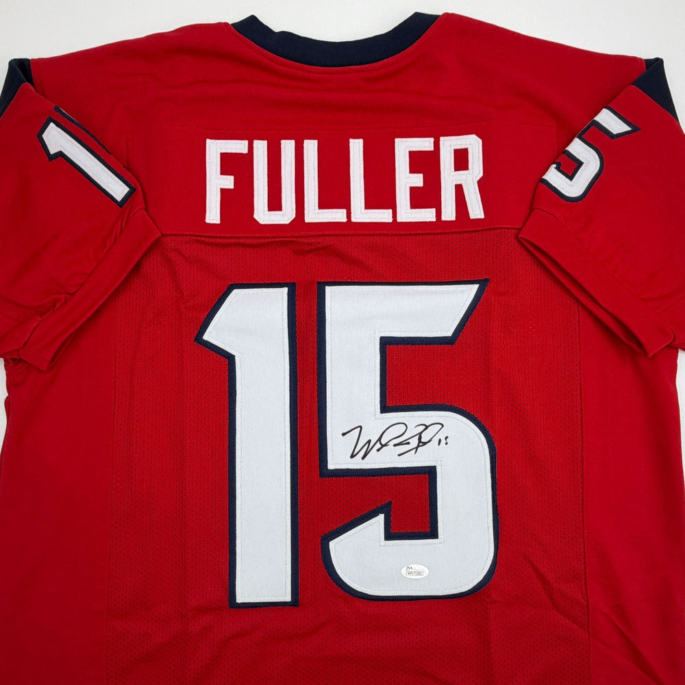 Autographed/Signed Will Fuller Houston Red Football Jersey JSA COA (ONLINE ORDER ONLY)