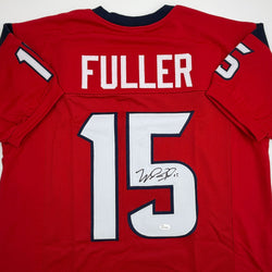 Autographed/Signed Will Fuller Houston Red Football Jersey JSA COA (ONLINE ORDER ONLY)