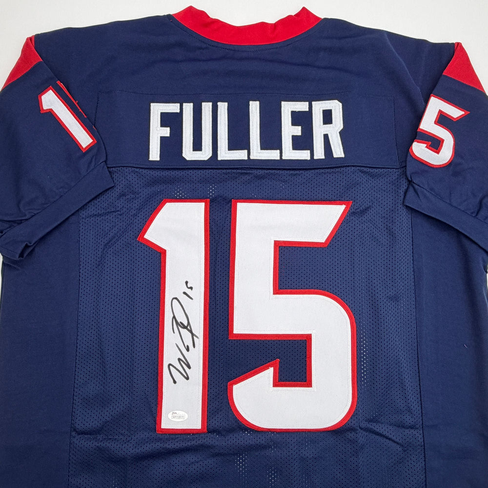 Autographed/Signed Will Fuller Houston Blue Football Jersey JSA COA (ONLINE ORDER ONLY)
