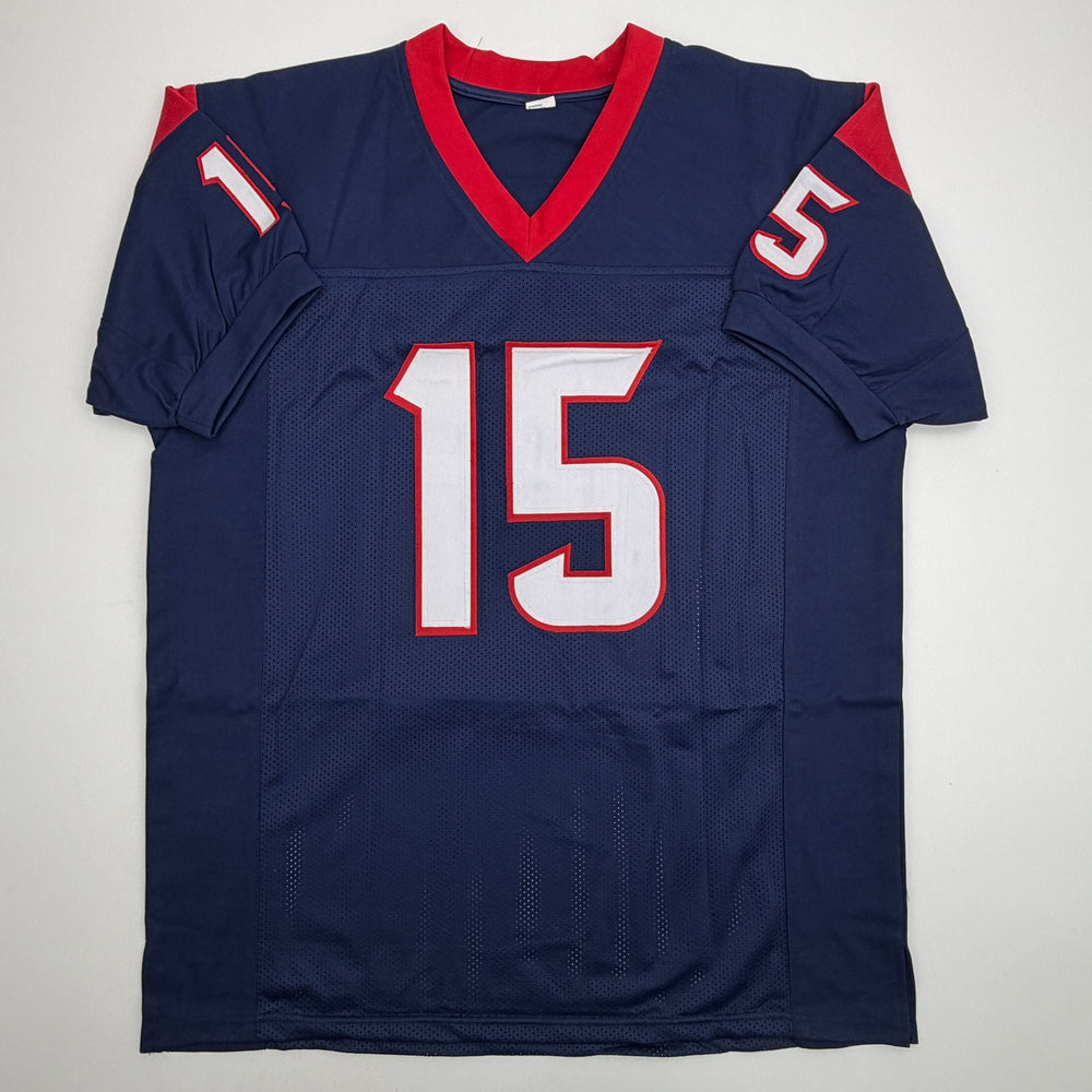 Autographed/Signed Will Fuller Houston Blue Football Jersey JSA COA (ONLINE ORDER ONLY)
