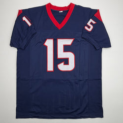 Autographed/Signed Will Fuller Houston Blue Football Jersey JSA COA (ONLINE ORDER ONLY)