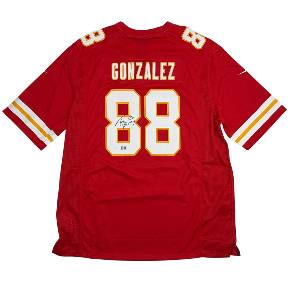 Autographed/Signed Tony Gonzalez Kansas City Chiefs Authentic Nike Red Football Jersey Beckett BAS COA (ONLINE ORDER ONLY)