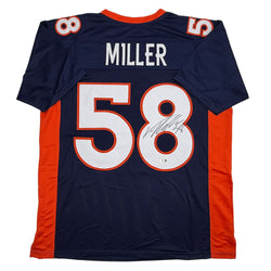 Autographed/Signed Von Miller Denver Blue Football Jersey Beckett BAS COA (ONLINE ORDER ONLY)