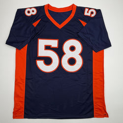 Autographed/Signed Von Miller Denver Blue Football Jersey Beckett BAS COA (ONLINE ORDER ONLY)