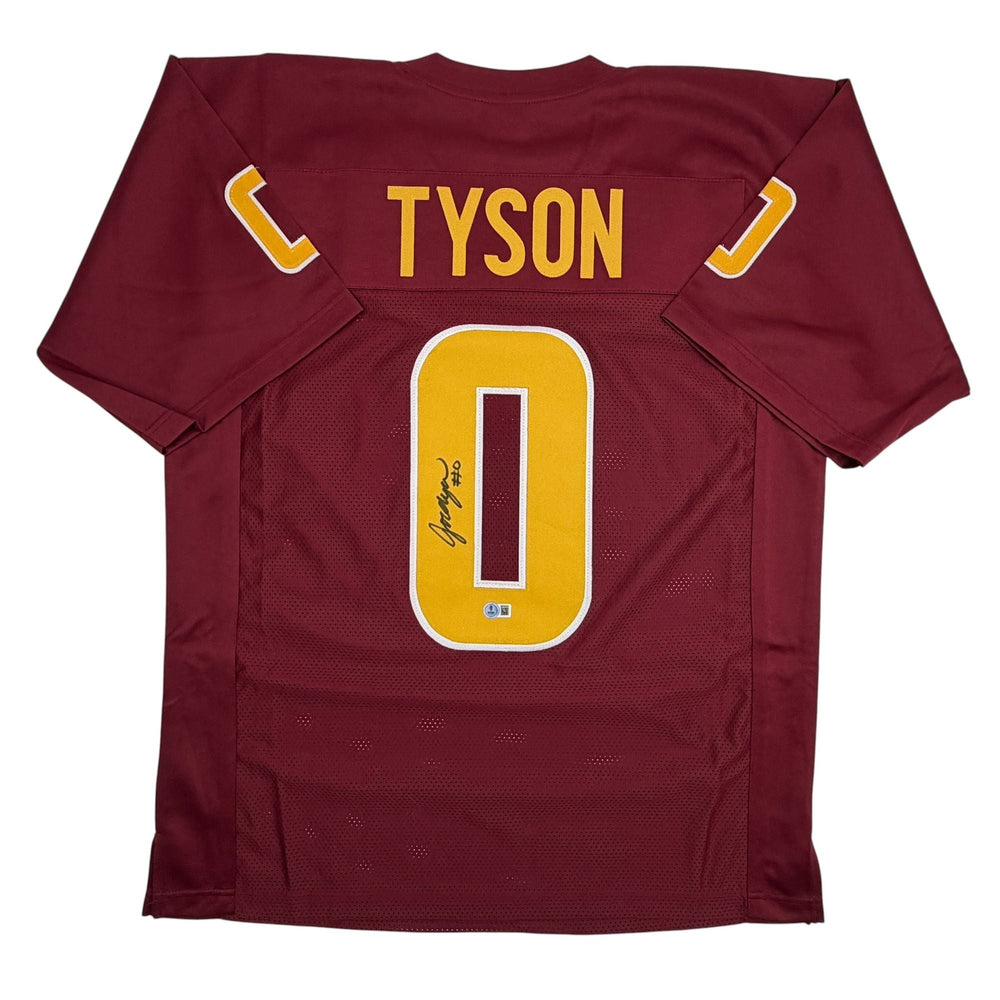 Autographed/Signed Jordyn Tyson Arizona State Maroon College Football Jersey Beckett BAS COA (ONLINE ORDER ONLY)