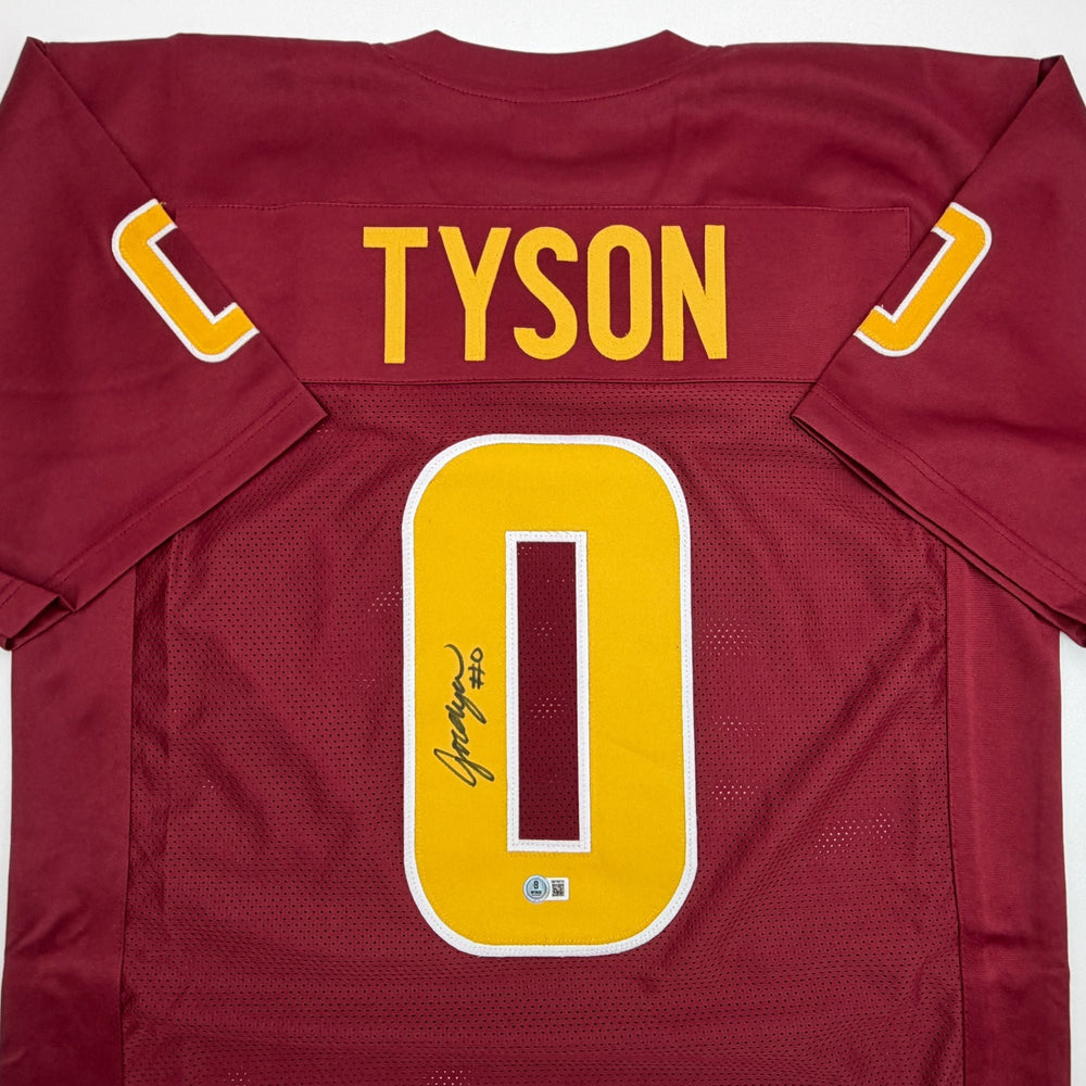 Autographed/Signed Jordyn Tyson Arizona State Maroon College Football Jersey Beckett BAS COA (ONLINE ORDER ONLY)