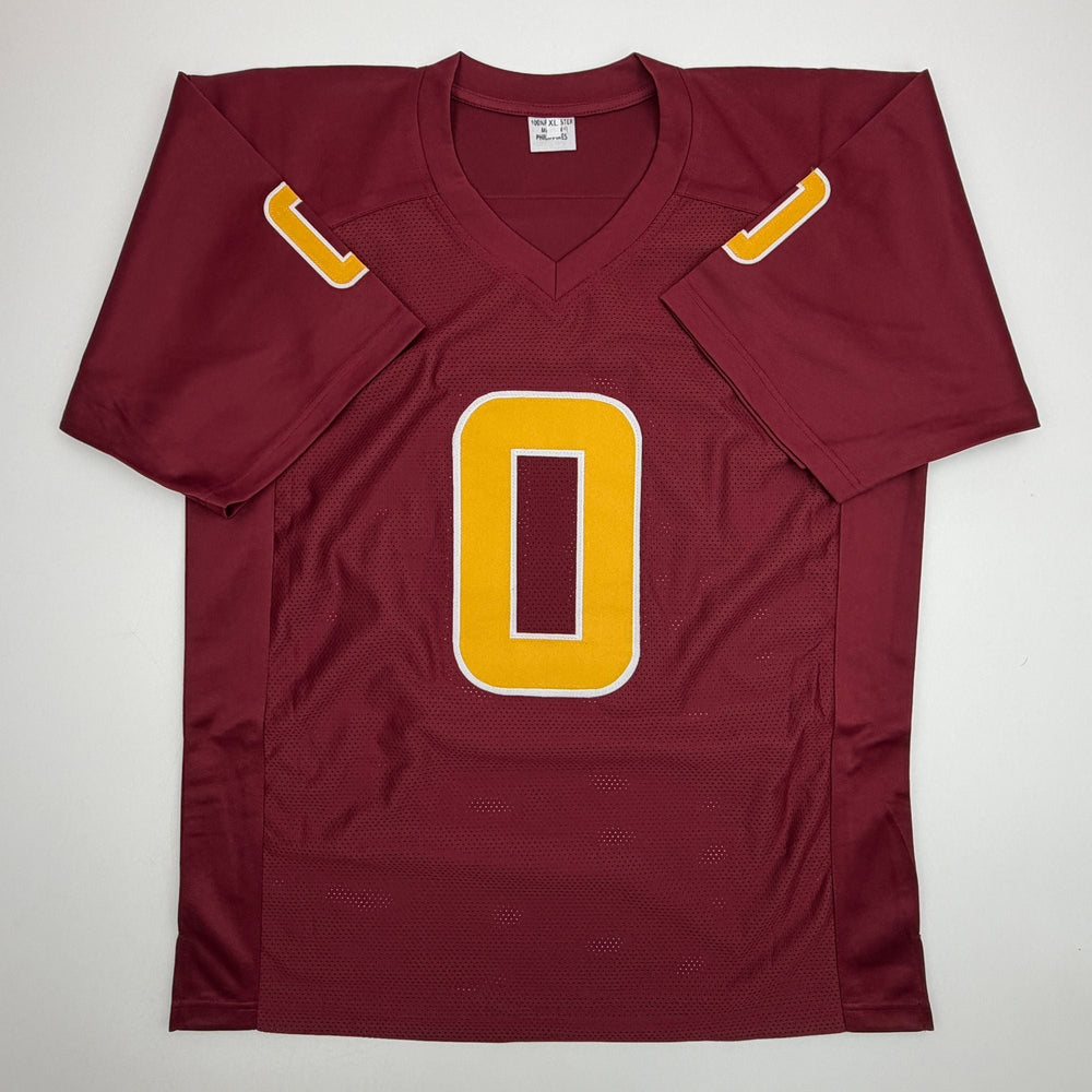 Autographed/Signed Jordyn Tyson Arizona State Maroon College Football Jersey Beckett BAS COA (ONLINE ORDER ONLY)