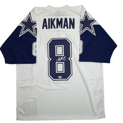 Autographed/Signed Troy Aikman Dallas Cowboys White Authentic Mitchell & Ness Football Jersey Fanatics COA (ONLINE ORDER ONLY)