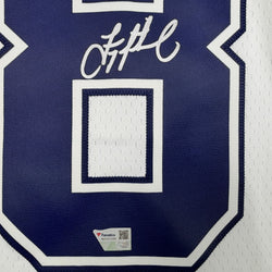 Autographed/Signed Troy Aikman Dallas Cowboys White Authentic Mitchell & Ness Football Jersey Fanatics COA (ONLINE ORDER ONLY)