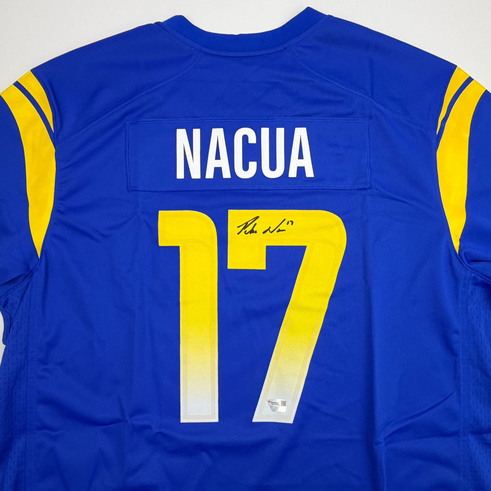 Autographed/Signed Puka Nacua #17 Los Angeles LA Rams Blue Authentic Nike Rookie Football Jersey Fanatics COA (ONLINE ORDER ONLY)