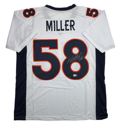 Autographed/Signed Von Miller Denver White Football Jersey Beckett BAS COA (ONLINE ORDER ONLY)