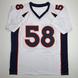 Autographed/Signed Von Miller Denver White Football Jersey Beckett BAS COA (ONLINE ORDER ONLY)