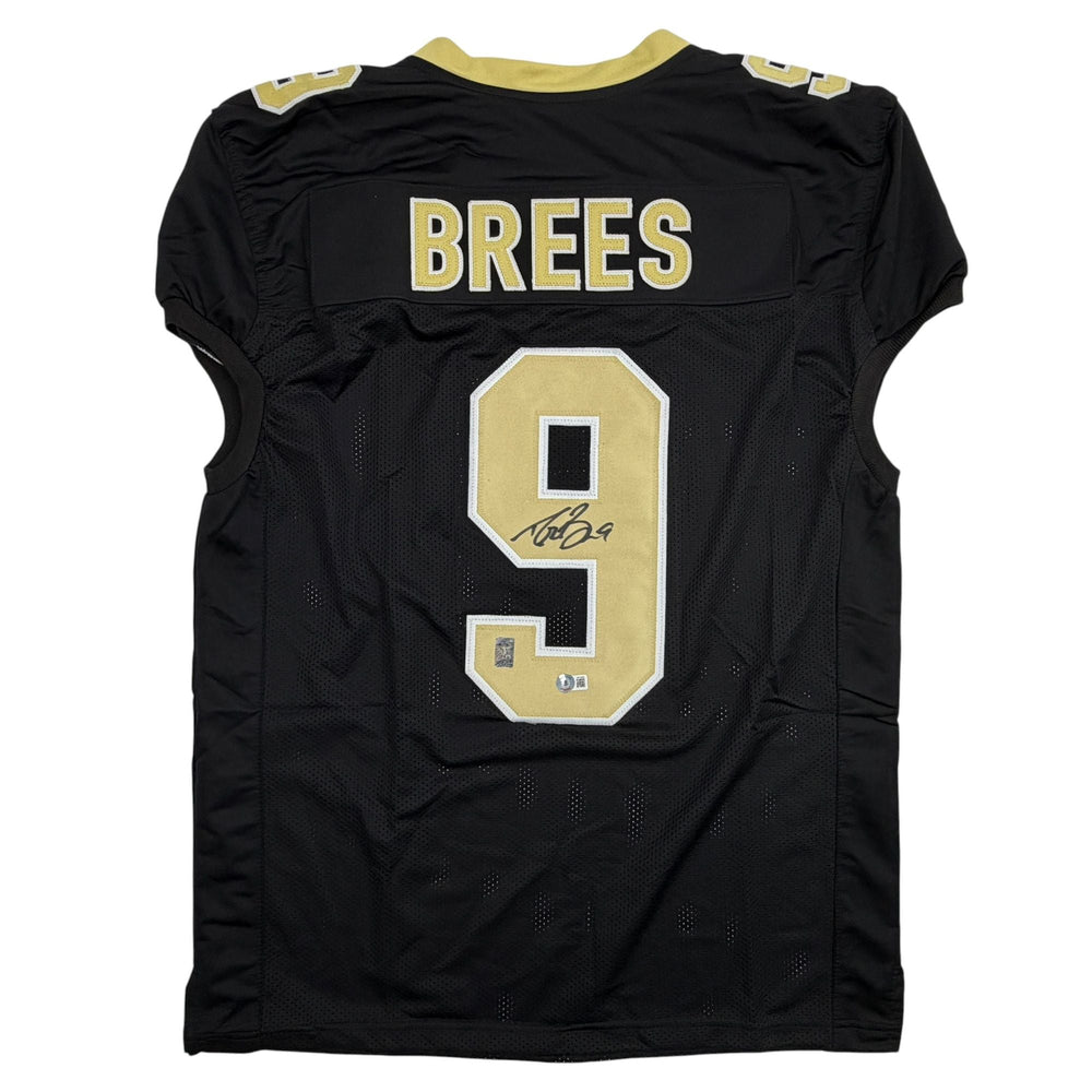 Autographed/Signed Drew Brees New Orleans Black Pro Cut Football Jersey Beckett BAS COA (ONLINE ORDER ONLY)