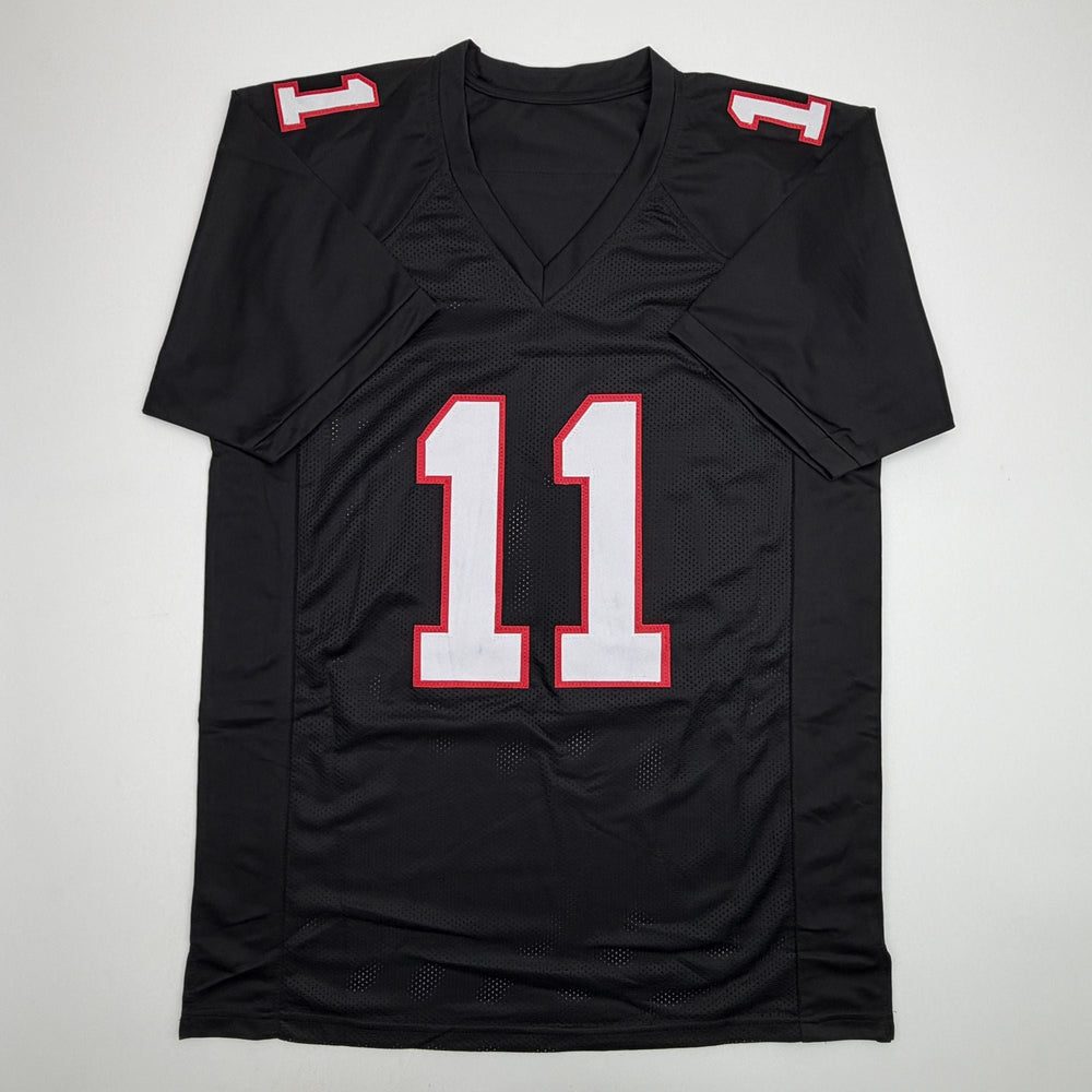 Autographed/Signed Julio Jones Atlanta Black Retro Football Jersey Beckett BAS COA (ONLINE ORDER ONLY)