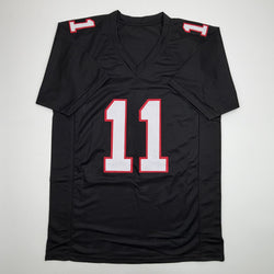 Autographed/Signed Julio Jones Atlanta Black Retro Football Jersey Beckett BAS COA (ONLINE ORDER ONLY)