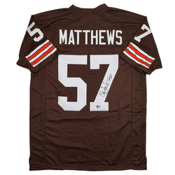 Autographed/Signed Clay Matthews Jr Cleveland Brown Football Jersey Beckett BAS COA (ONLINE ORDER ONLY)