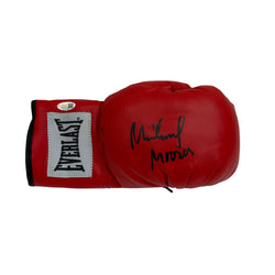 Autographed/Signed Michael Moorer Red Everlast Boxing Glove JSA COA (ONLINE ORDER ONLY)