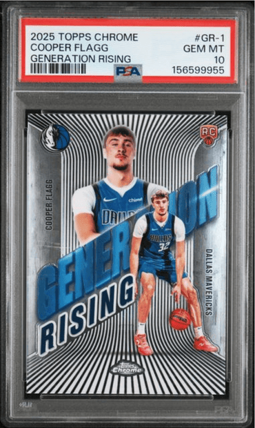 Graded 2025 Topps Chrome Cooper Flagg #GR1 Generation Rising Rookie RC Basketball Card PSA 10 Gem Mint (ONLINE ORDER ONLY)