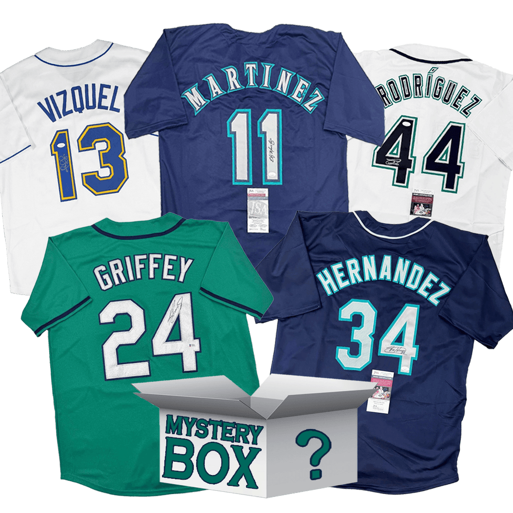 Autographed/Signed Seattle Baseball Jersey Mystery Box with PSA JSA or Beckett COA