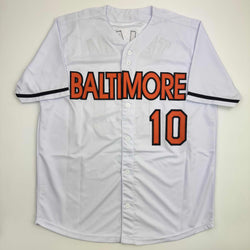 Autographed/Signed Miguel Tejada Baltimore White Baseball Jersey Beckett BAS COA