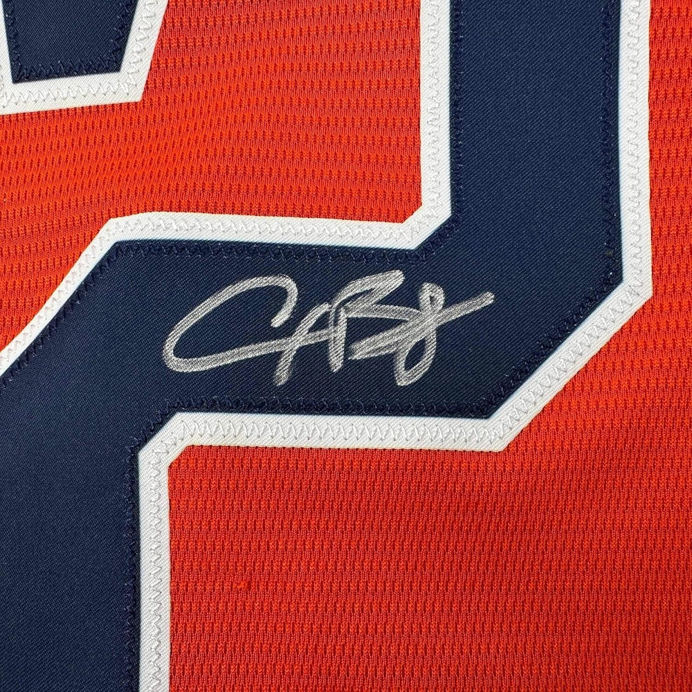 Framed Autographed/Signed Alex Bregman 35x39 Houston Astros Authentic Orange Baseball Jersey Beckett BAS COA