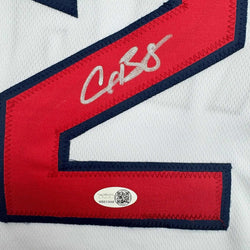 Framed Autographed/Signed Alex Bregman 35x39 Boston White Baseball Jersey JSA COA